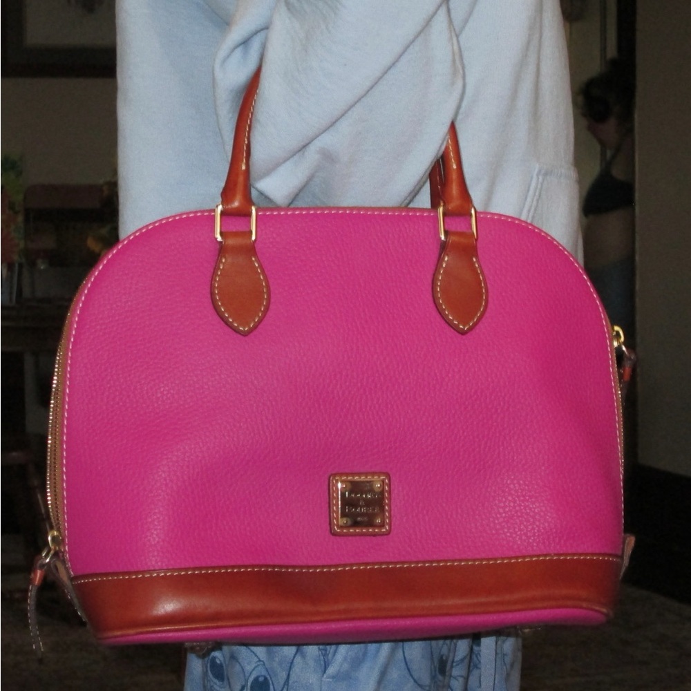 Dooney & Bourke Hot Pink Pebble Zip Zip Satchel